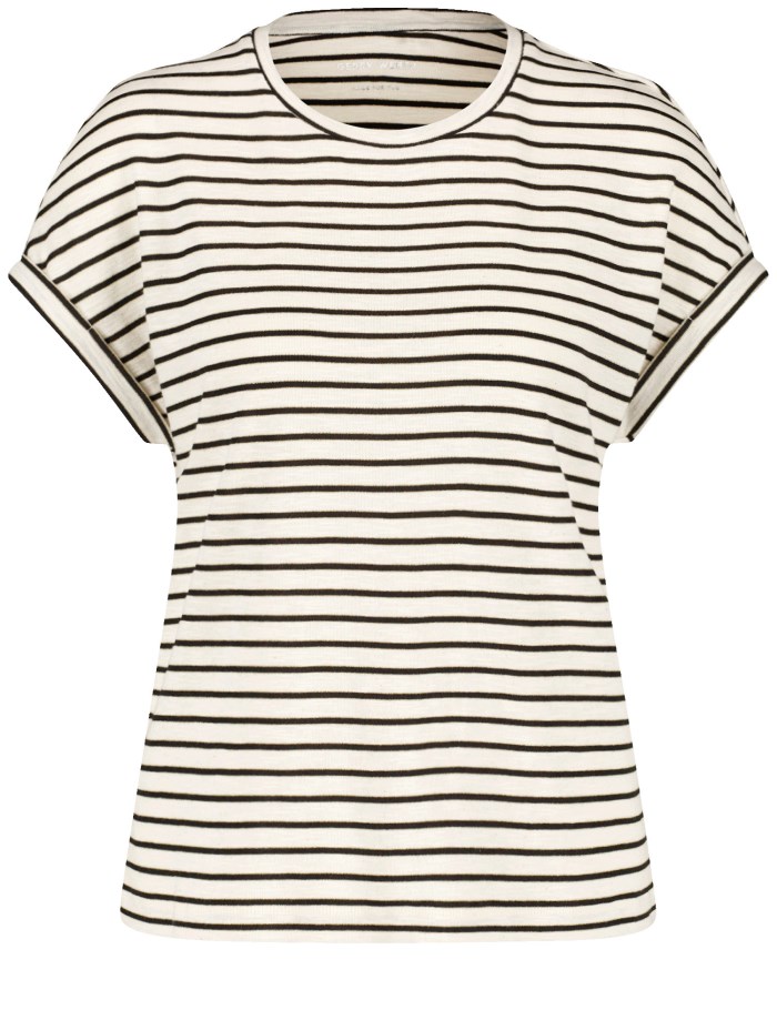 Gerry Weber Striped short sleeve top T-skjorte Hvite | GMQL7309