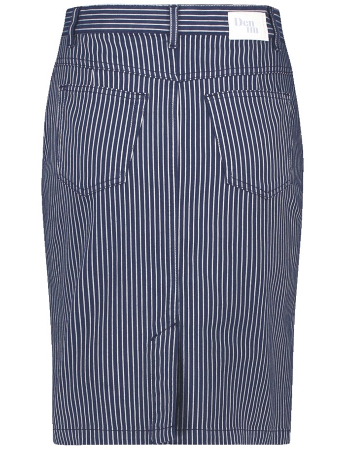 Gerry Weber Striped skirt with a kick pleat Skjørt Blå | QYCQ3910