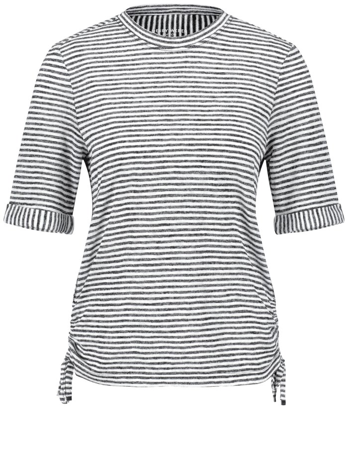 Gerry Weber Striped top with gathers T-skjorte Svarte | ESOT7124