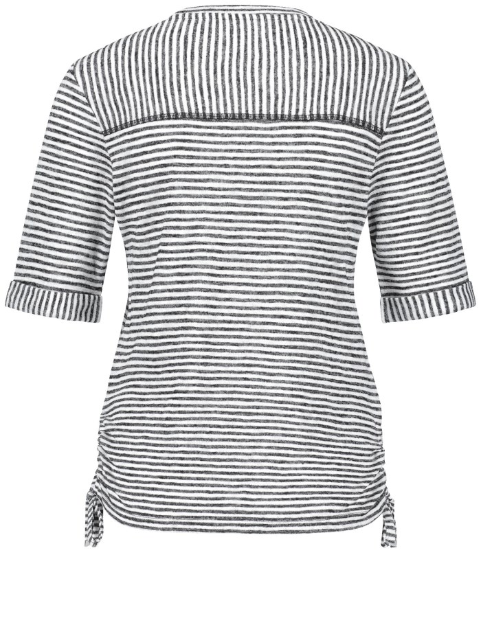 Gerry Weber Striped top with gathers T-skjorte Svarte | ESOT7124