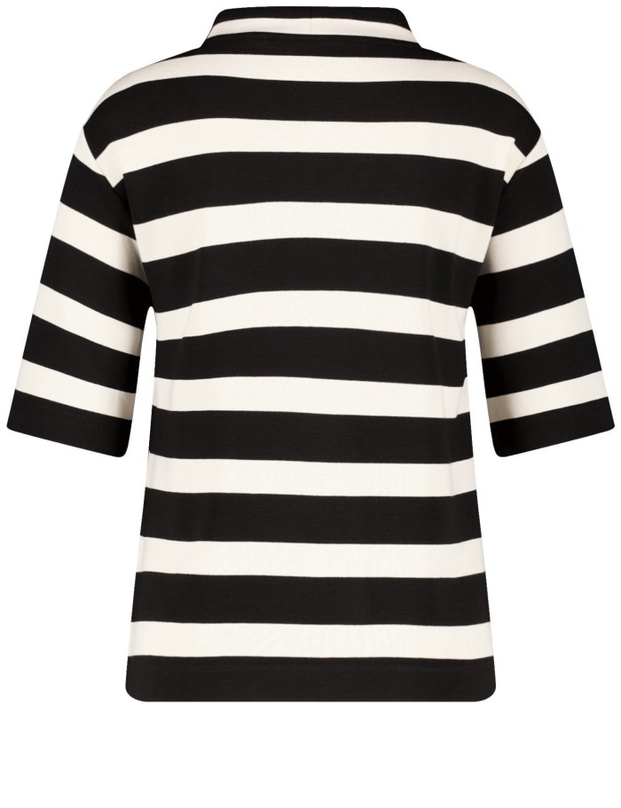 Gerry Weber Striped top with mid-length sleeves made of interlock jersey T-skjorte Svarte | UTWY9406