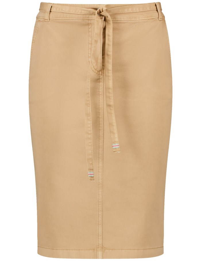 Gerry Weber Stylish skirt with a kick pleat Skjørt Beige | HOHN1659