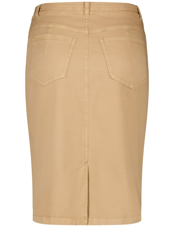 Gerry Weber Stylish skirt with a kick pleat Skjørt Beige | HOHN1659