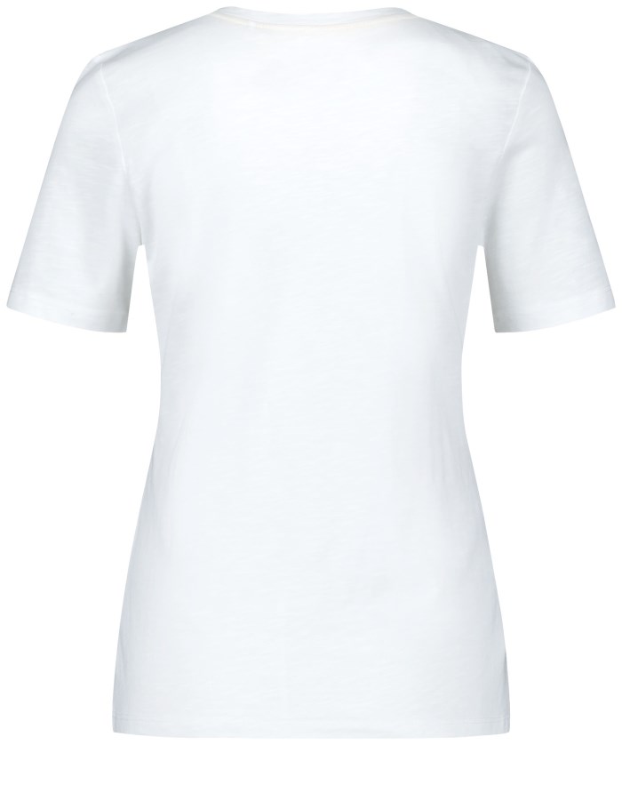 Gerry Weber Sustainable T-shirt with a front print T-skjorte Hvite | BFHZ0166