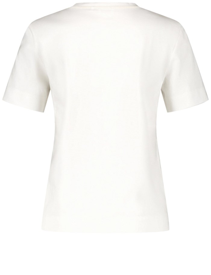 Gerry Weber Sustainable T-shirt with a front print T-skjorte Hvite | TEQK9816