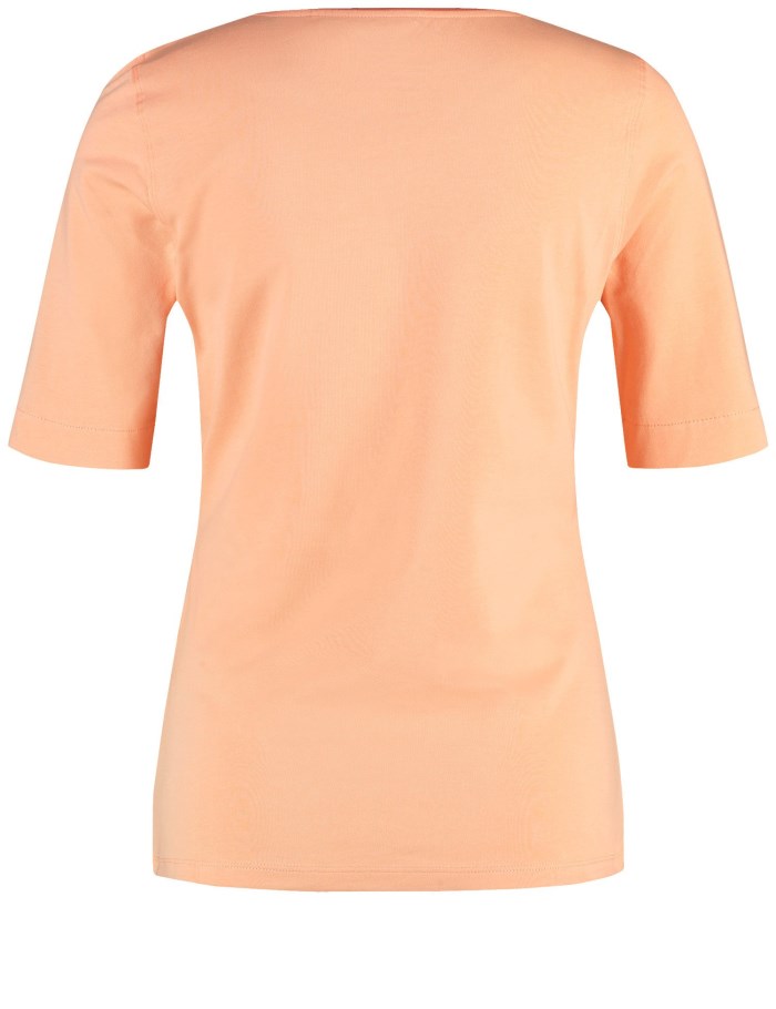 Gerry Weber Sustainable T-shirt with a satin neckline T-skjorte Oransje | PCPC9706