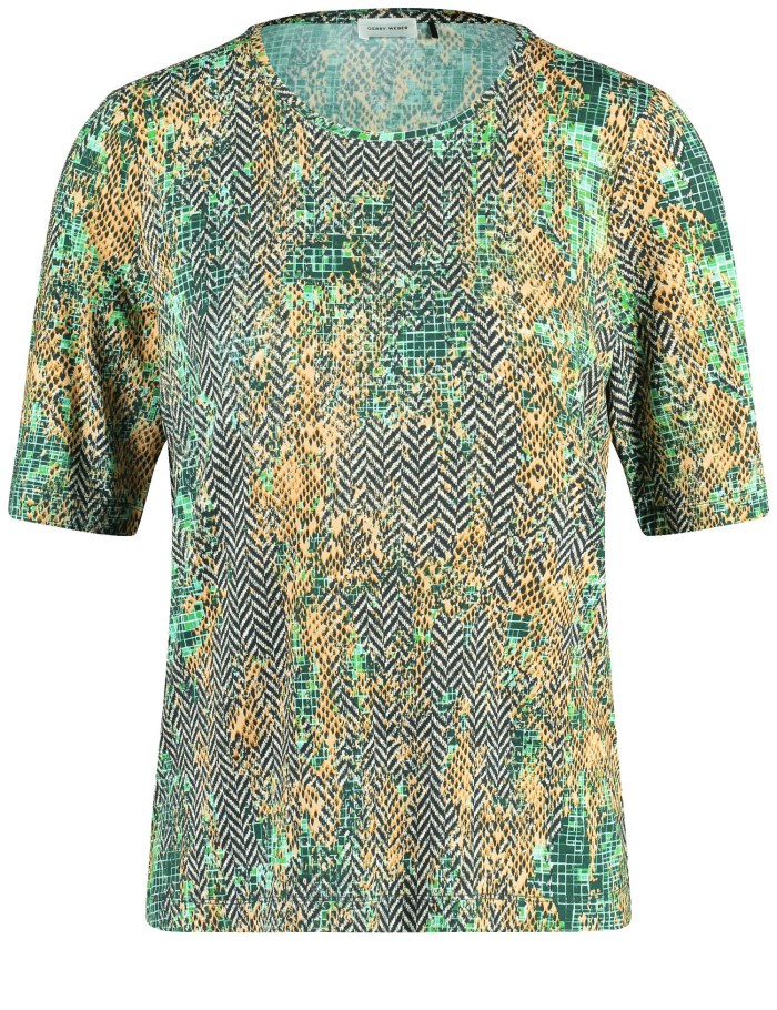 Gerry Weber Sustainable T-shirt with an ikat print T-skjorte Multicolor | QFIL4564