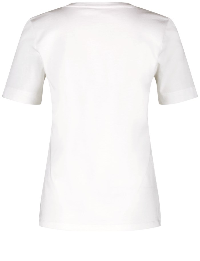 Gerry Weber Sustainable T-shirt with printed lettering T-skjorte Hvite | YCQM3549