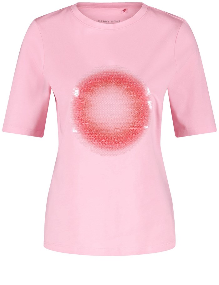 Gerry Weber Sustainable T-shirt with sequins T-skjorte Rosa | FFFA5413