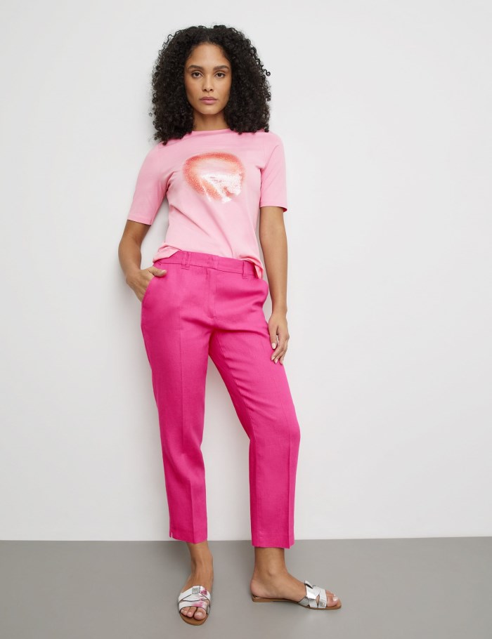 Gerry Weber Sustainable T-shirt with sequins T-skjorte Rosa | FFFA5413