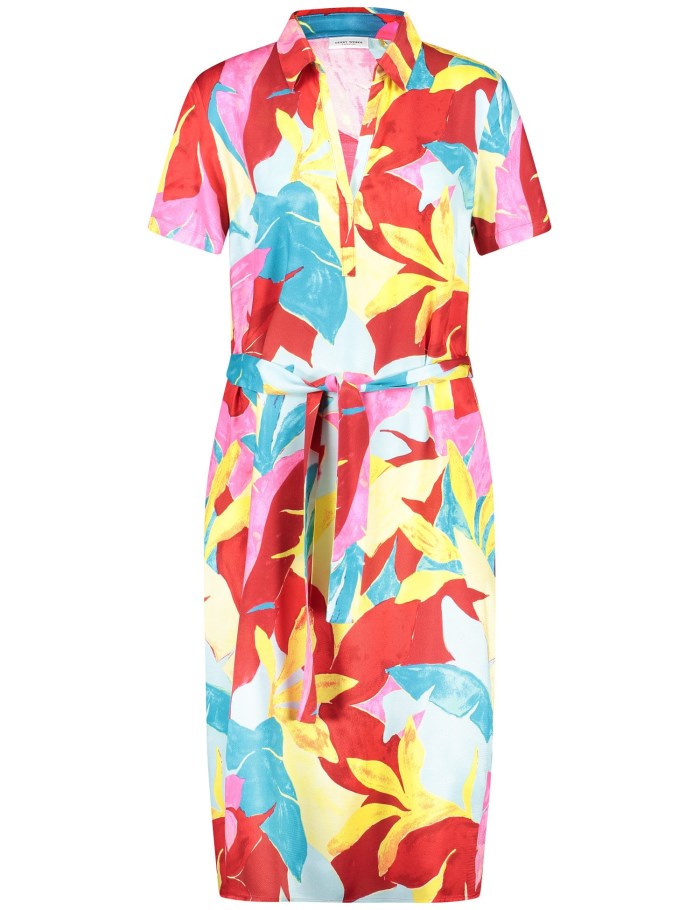 Gerry Weber Sustainable blouse dress with a waistband Kjole Multicolor | TSHH1243