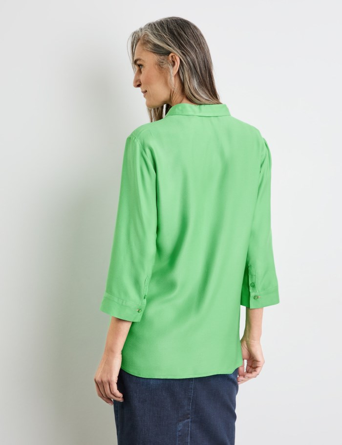 Gerry Weber Sustainable blouse top with 3/4-length sleeves Bluse Grønn | YQFM7234