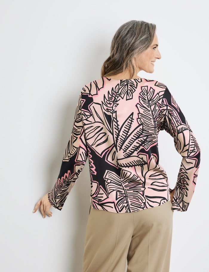 Gerry Weber Sustainable blouse with a tropical print Bluse Multicolor | KTNC5661