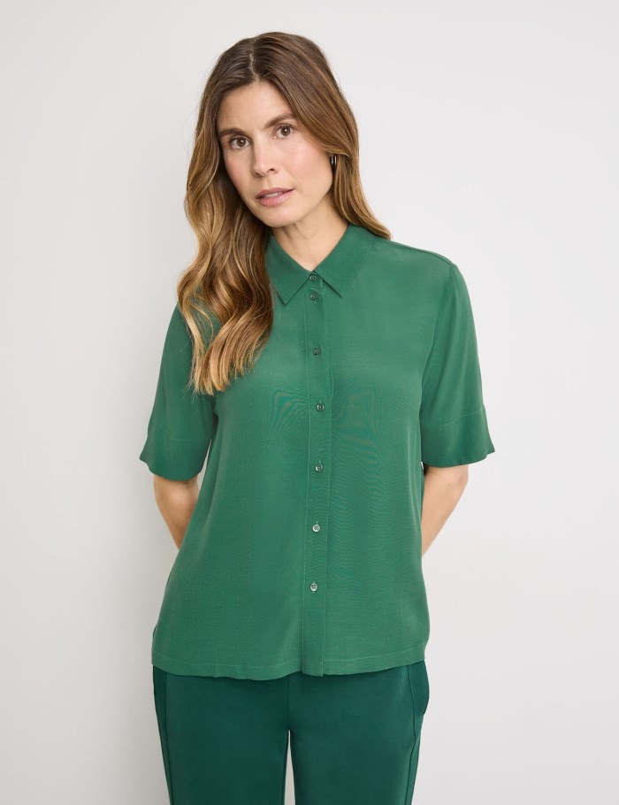 Gerry Weber Sustainable blouse with mid-length sleeves Bluse Grønn | DPTZ8528