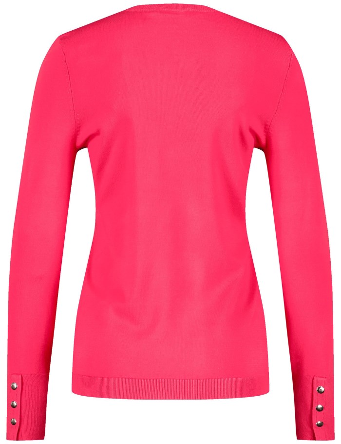 Gerry Weber Sustainable jumper with decorative buttons Strikkevarer Rosa | LDDF7021