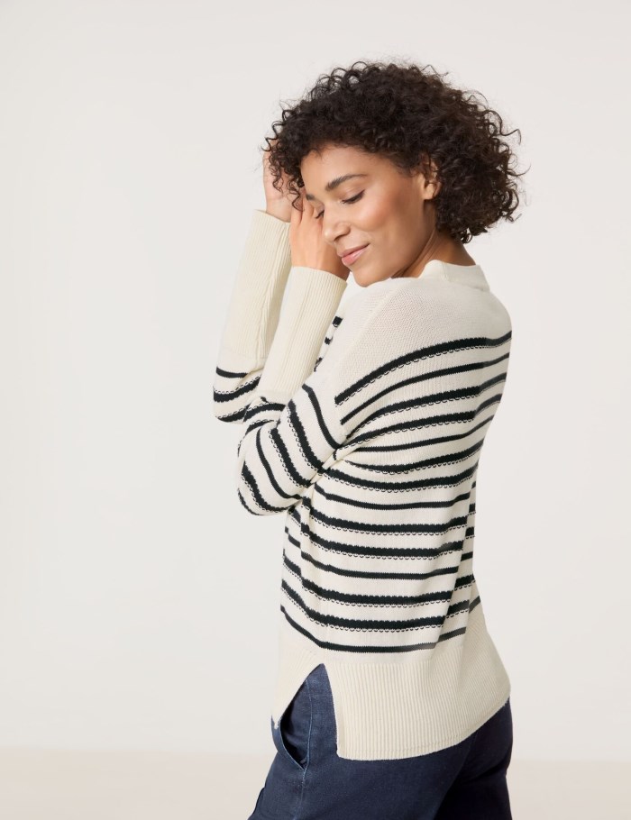 Gerry Weber Sustainable knitted jumper Strikkevarer Hvite | YABY7488