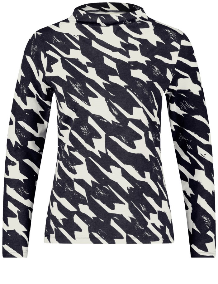 Gerry Weber Sustainable long sleeve top with a turtleneck T-skjorte Svarte | IBAL9675