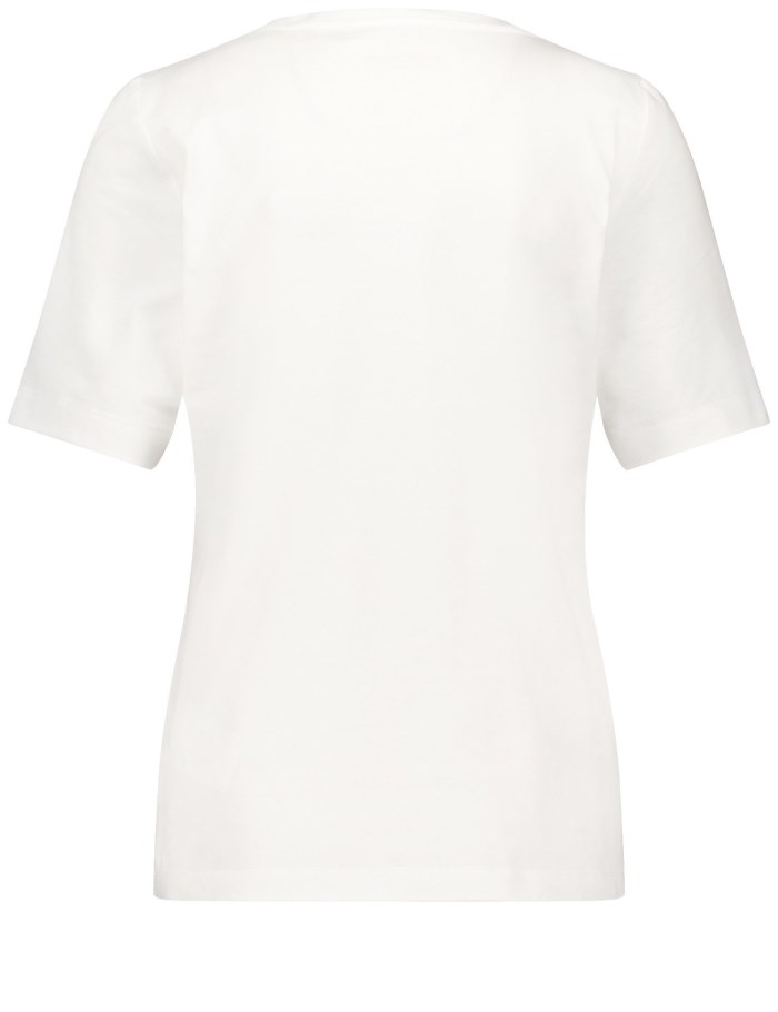 Gerry Weber Sustainable top with mid-length sleeves and a front print T-skjorte Hvite | MHWA9209