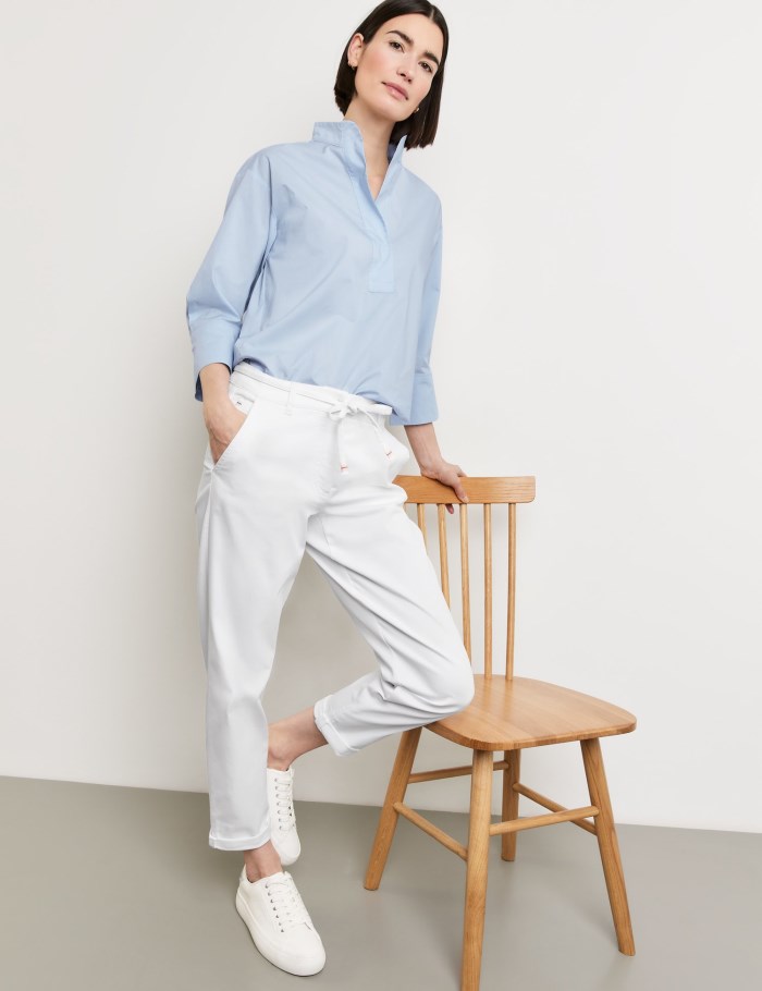 Gerry Weber Sustainable trousers KES꞉SY CHINO Bukser Hvite | ZCOW4411