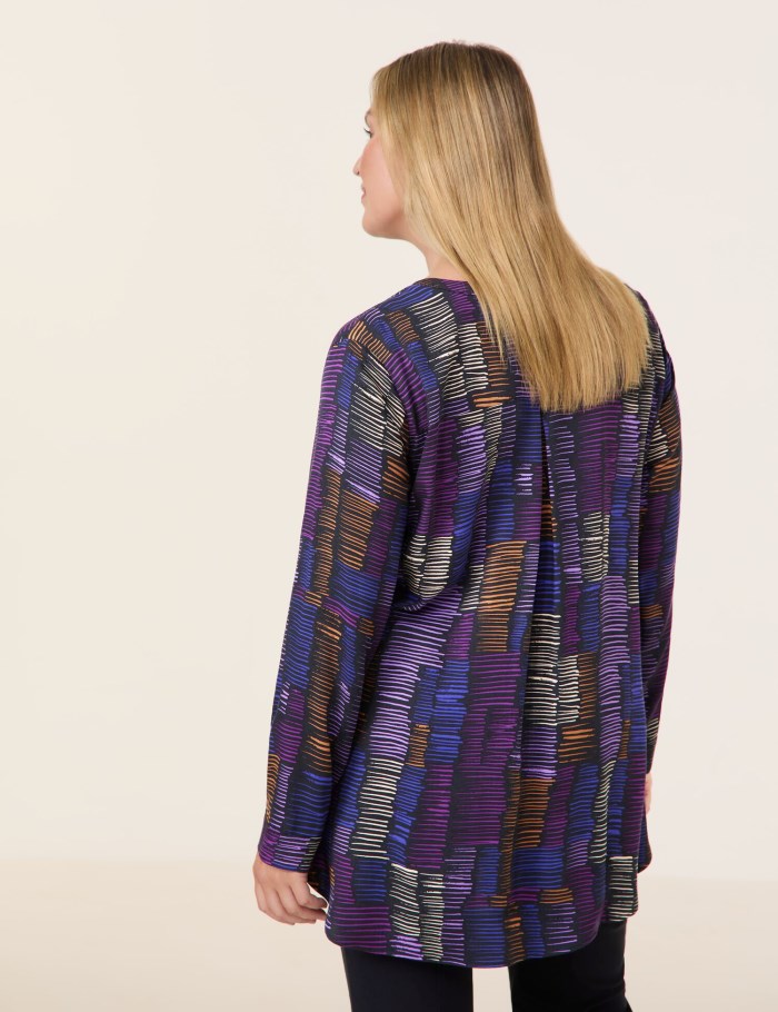 SAMOON Sustainable viscose tunic Bluse Lilla | KONW3327