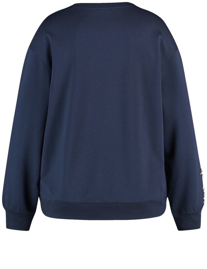 SAMOON Sweatshirt with rhinestones T-skjorte Blå | FQBY6983