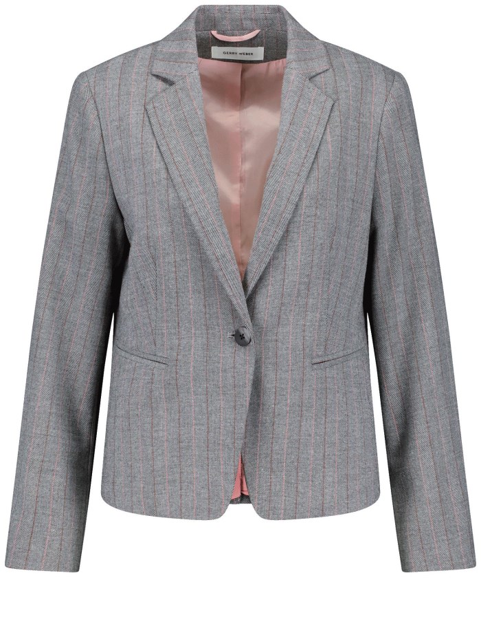 Gerry Weber Tailored blazer with pinstripes Blazere Grå | RWHJ2393