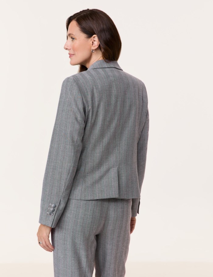 Gerry Weber Tailored blazer with pinstripes Blazere Grå | RWHJ2393