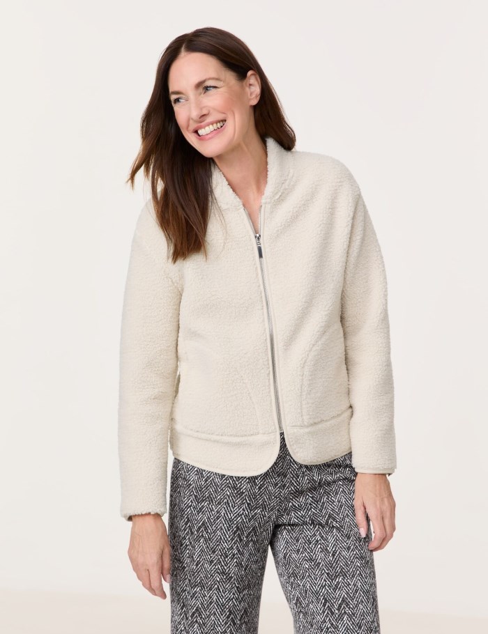 Gerry Weber Teddy fleece jacket Jakker Beige | PDYI8139