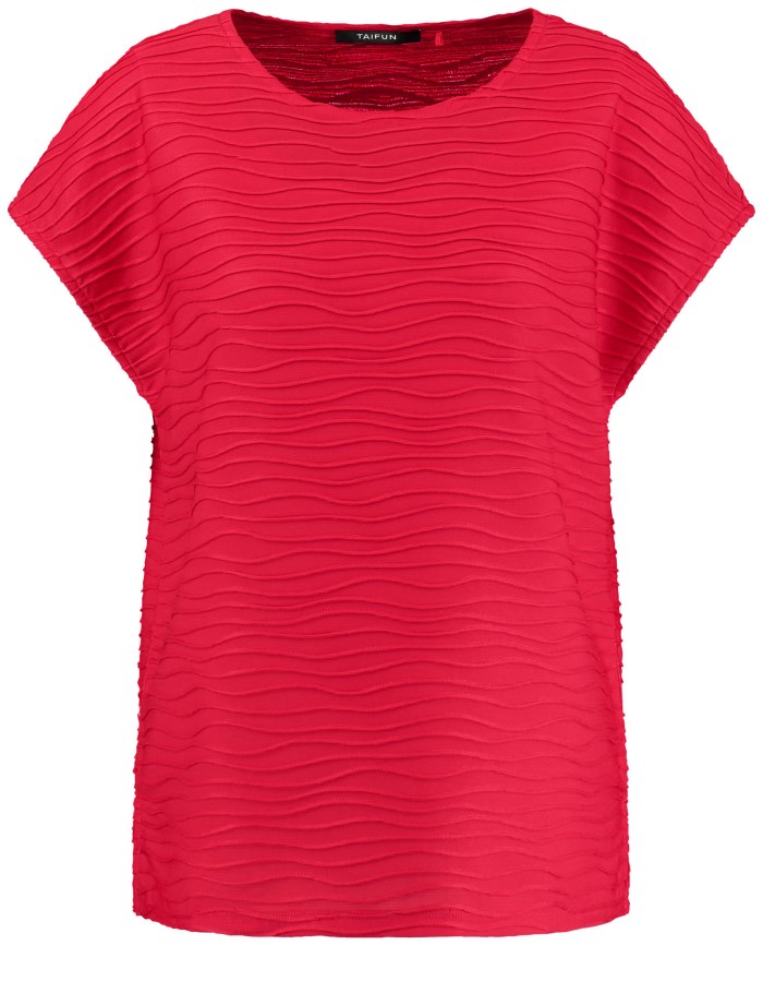 TAIFU Textured jersey top T-skjorte Rød | JPYF9018