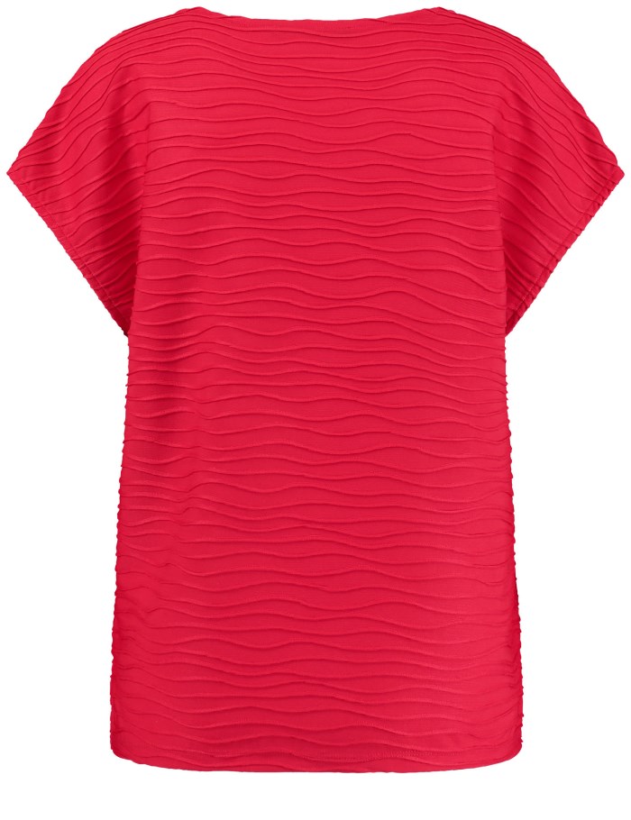 TAIFU Textured jersey top T-skjorte Rød | JPYF9018