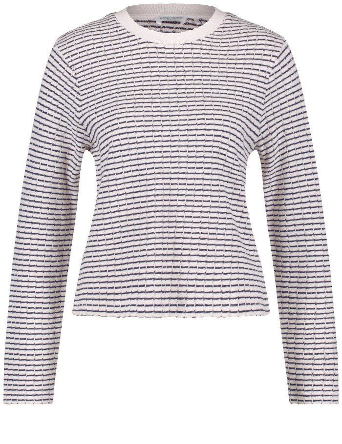 Gerry Weber Textured jumper with a stripe pattern Strikkevarer Blå | QMBK7858