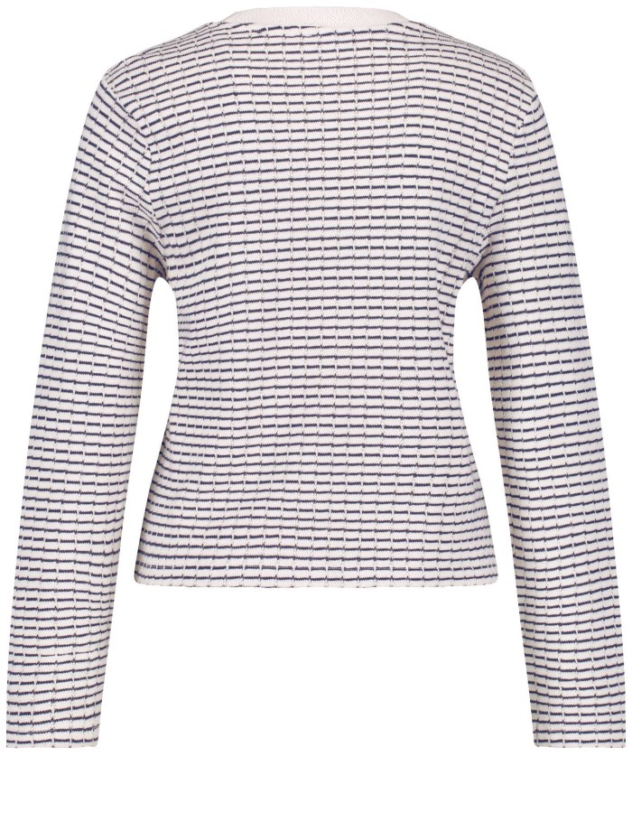 Gerry Weber Textured jumper with a stripe pattern Strikkevarer Blå | QMBK7858