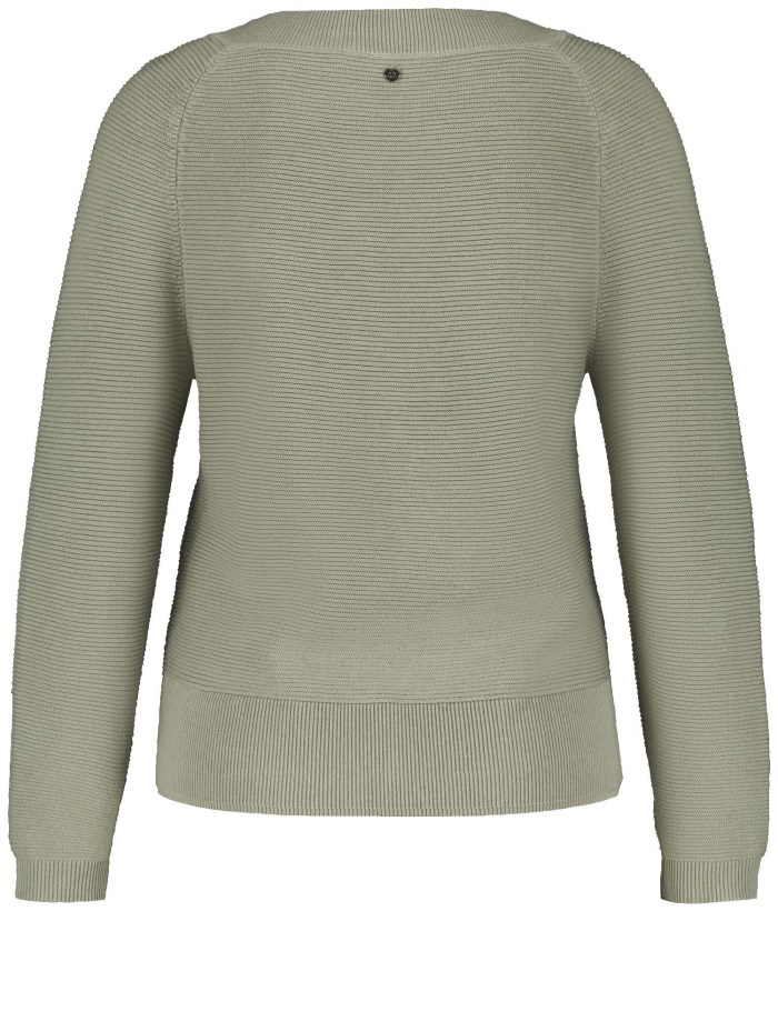 Gerry Weber Textured knit jumper with raglan sleeves Strikkevarer Grønn | OHDP6437