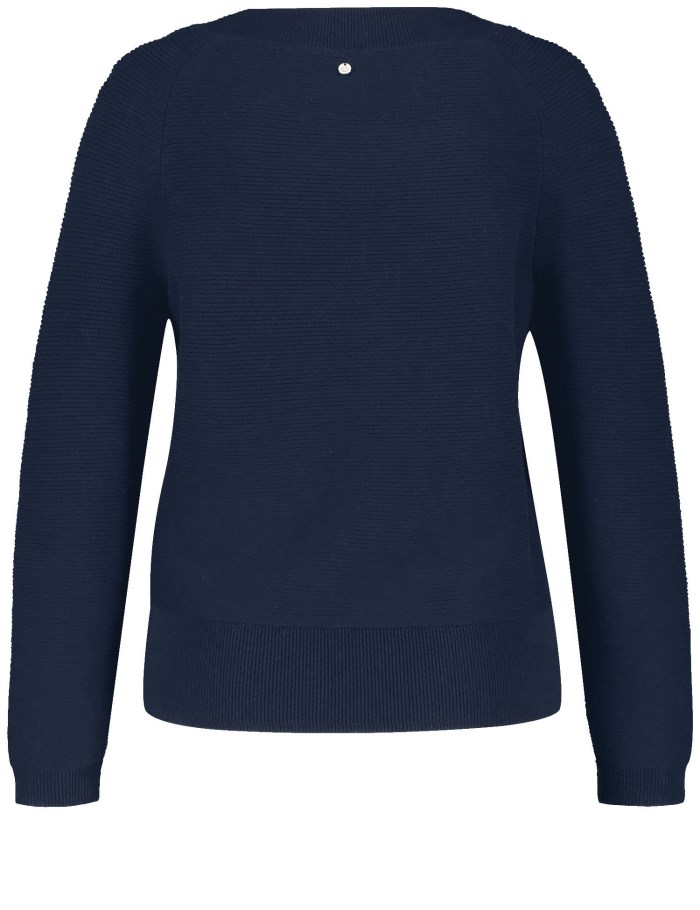 Gerry Weber Textured knit jumper with raglan sleeves Strikkevarer Blå | UVOU5595