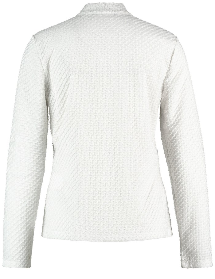 TAIFU Textured long sleeve top with lurex T-skjorte Hvite | HYCB4178