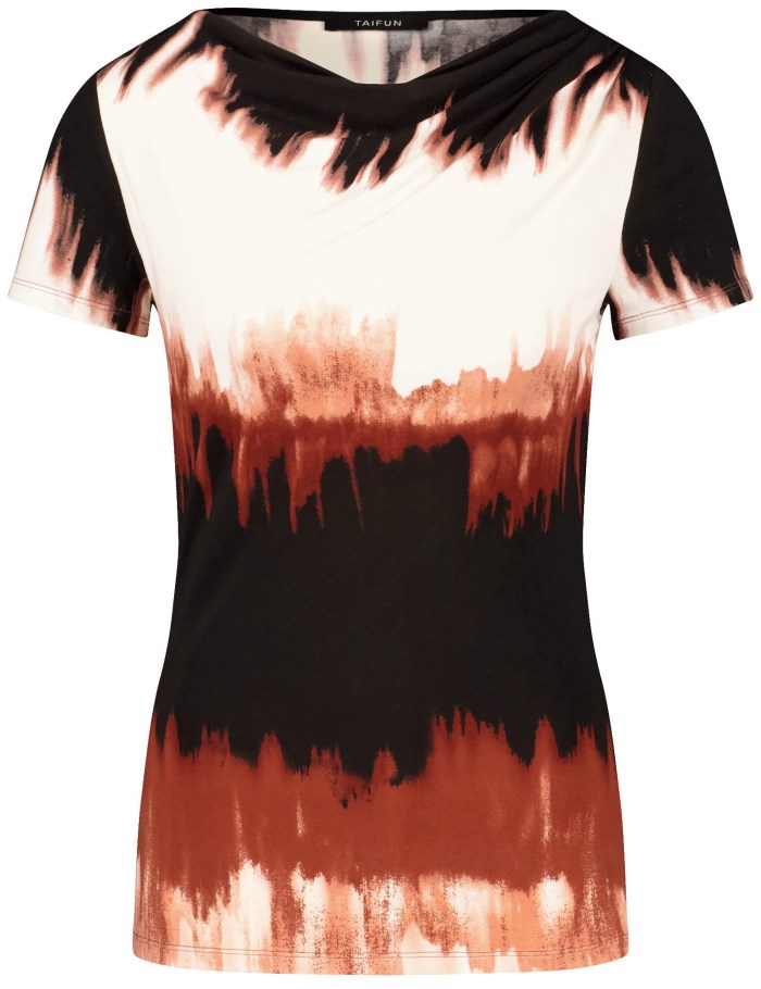 TAIFU Top with an abstract print T-skjorte Brune | GVLT7417