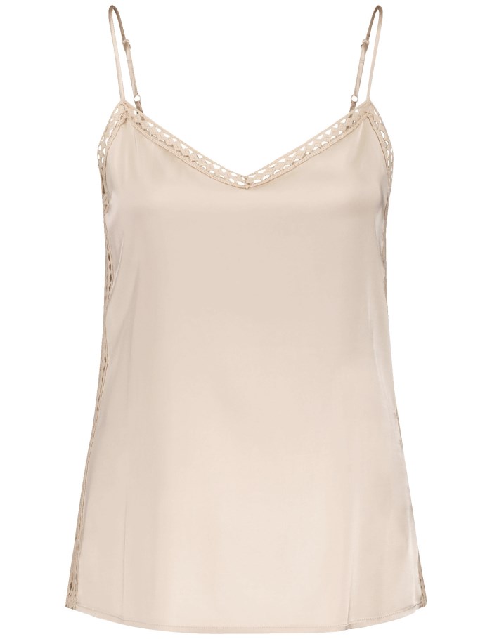 Gerry Weber Top with fabric panelling T-skjorte Beige | LIXK2583