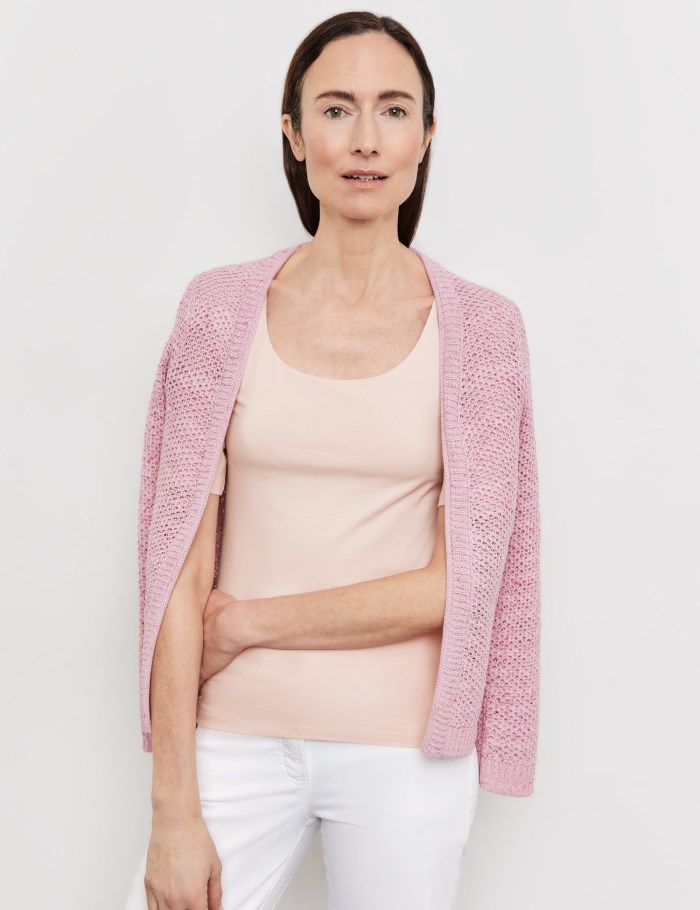 Gerry Weber Top with mid-length sleeves and a wide neckline T-skjorte Rosa | MWNH0357