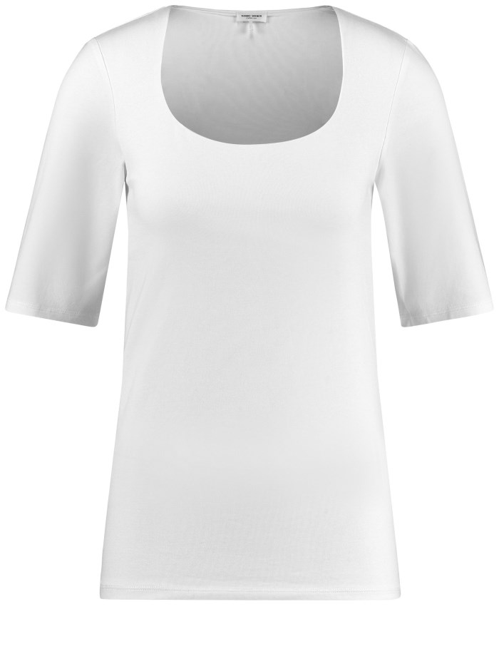 Gerry Weber Top with mid-length sleeves and a wide neckline T-skjorte Hvite | GZWT9300