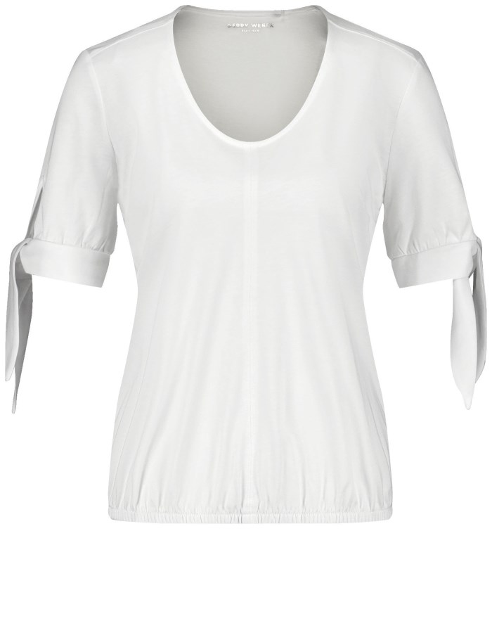 Gerry Weber Top with mid-length sleeves and tie detail T-skjorte Hvite | MBXX3296