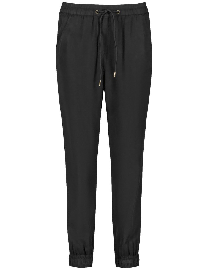 TAIFU Tracksuit bottoms with a drawstring Bukser Svarte | JACN0623