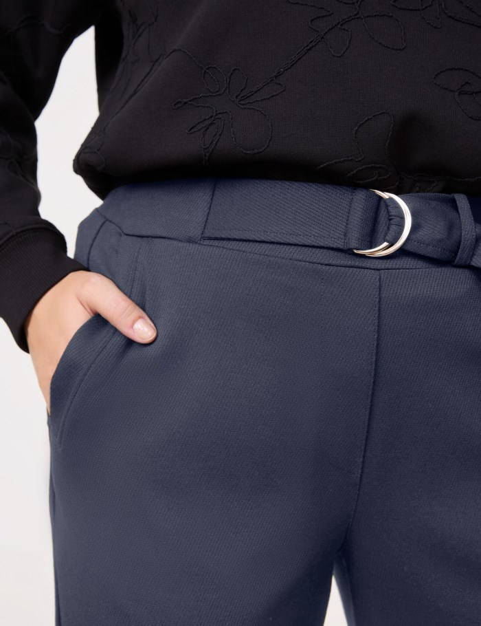 SAMOON Tracksuit bottoms with added stretch for comfort Bukser Blå | TSPD2386