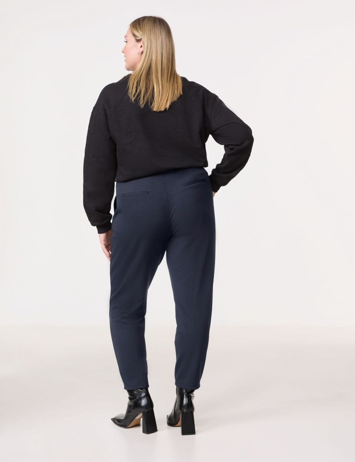 SAMOON Tracksuit bottoms with added stretch for comfort Bukser Blå | TSPD2386