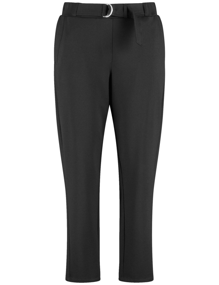 SAMOON Tracksuit bottoms with added stretch for comfort Bukser Svarte | TZHF8936