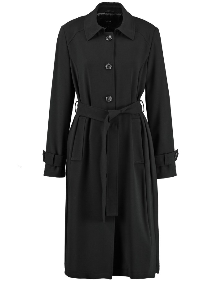 TAIFU Trench coat with a pleated back Jakker Svarte | MBJQ6561