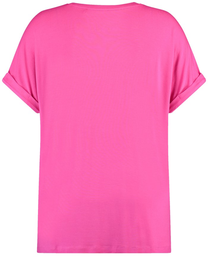 SAMOON T-shirt with a front print T-skjorte Rosa | KNHN3414