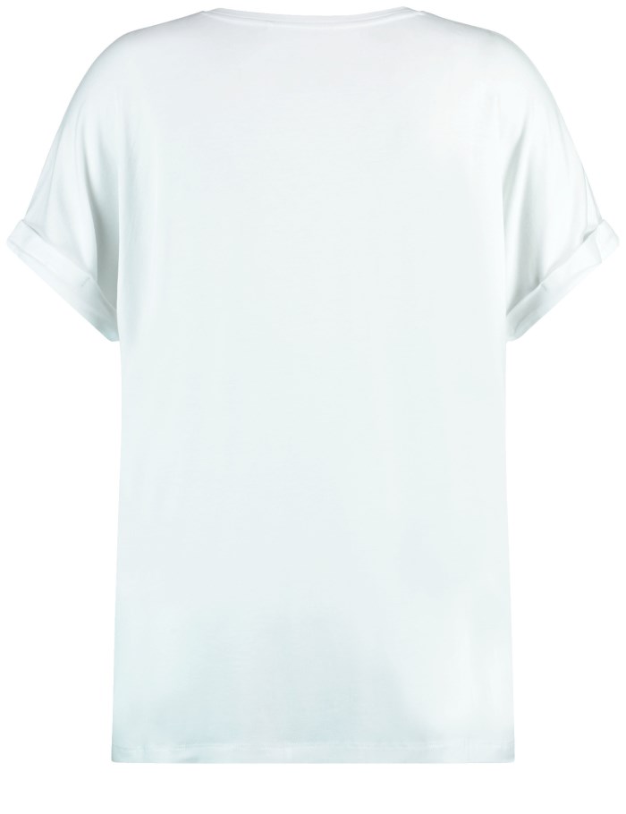 SAMOON T-shirt with a front print T-skjorte Hvite | TGVC0994