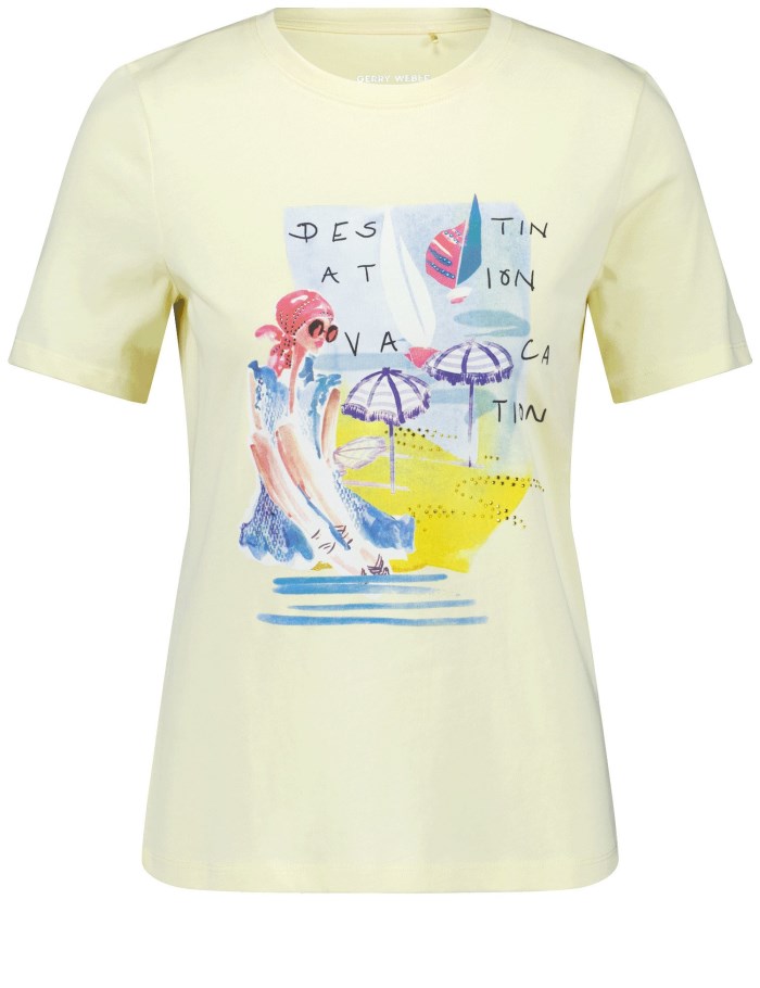 Gerry Weber T-shirt with a front print T-skjorte Gul | LMKO0658