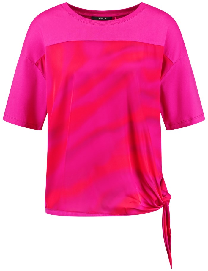 TAIFU T-shirt with a knotted detail T-skjorte Rosa | JDJA6092