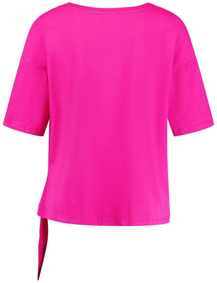 TAIFU T-shirt with a knotted detail T-skjorte Rosa | JDJA6092